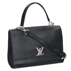 Louis Vuitton Lockme Cartable Taurillon Leather Noir Black Shoulder Bag Silver